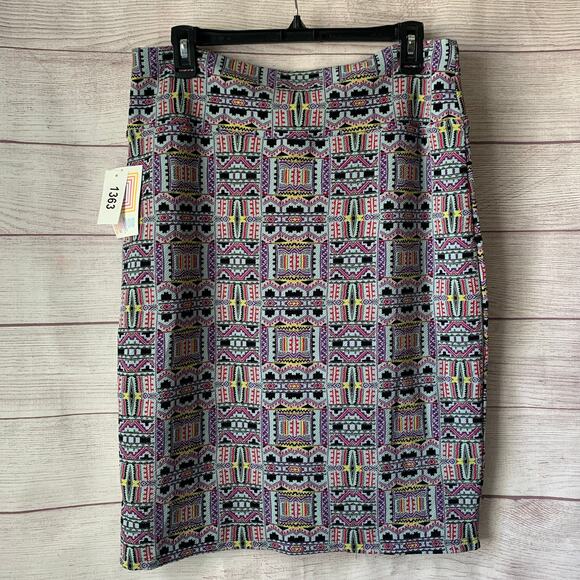 LuLaRoe Cassie Pencil Skirt Geometric Abstract Western Pattern Pull-On Size XL - Picture 4 of 15